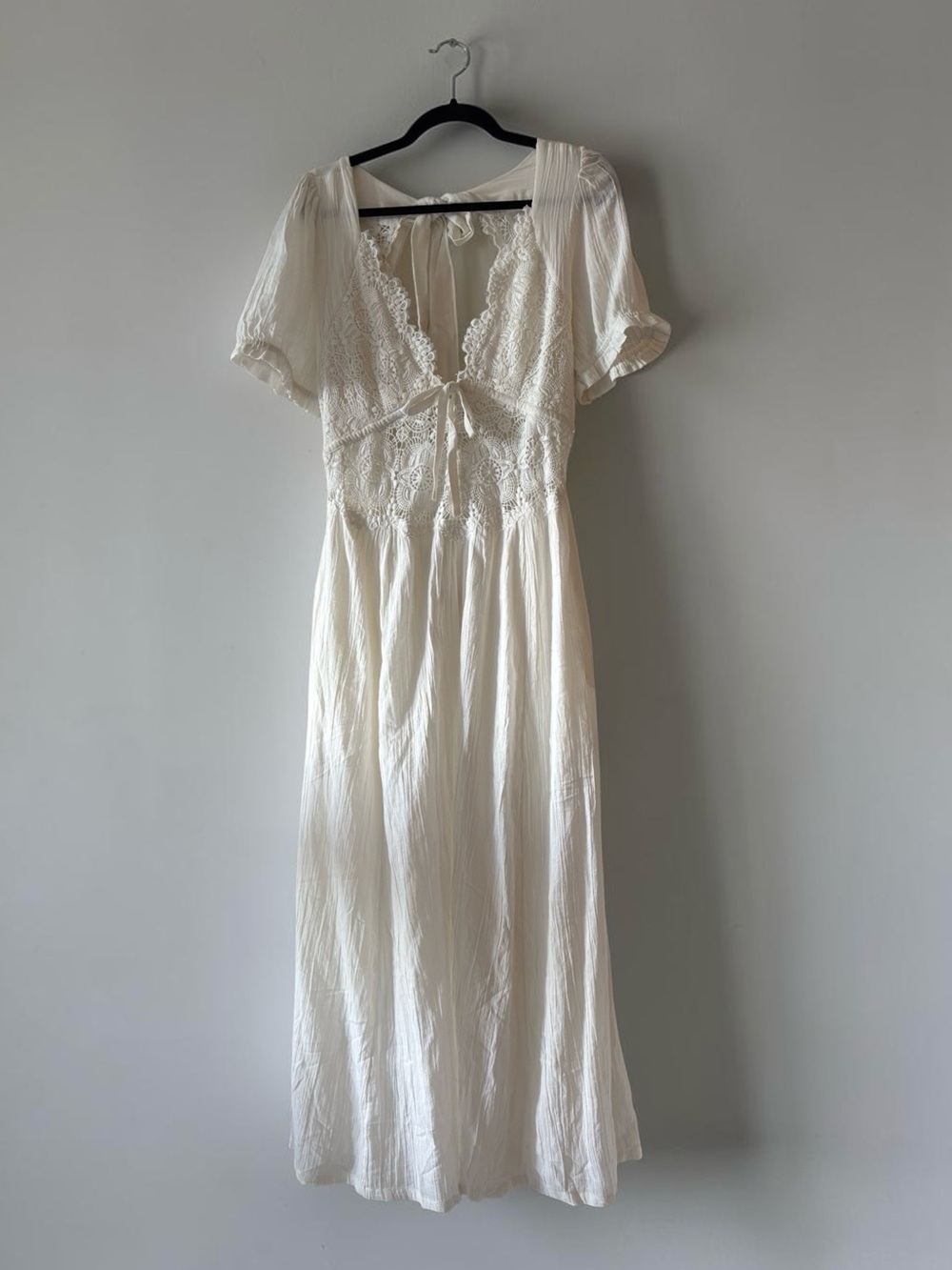 Free People All You Need Is Lace Midi Dress Size XL White Lace-Trim Cottagecore - Picture 5 of 13